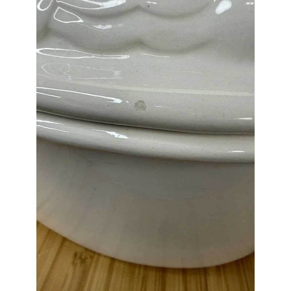 Vtg Ceramic Duck Goose Covered Dish Tureen Casserole Nesting Cottagecore Kitchen